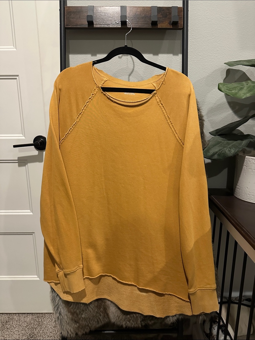aerie Mustard Yellow Crewneck Pullover